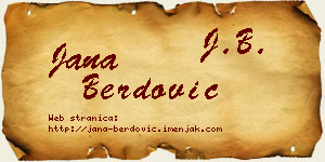 Jana Berdović vizit kartica